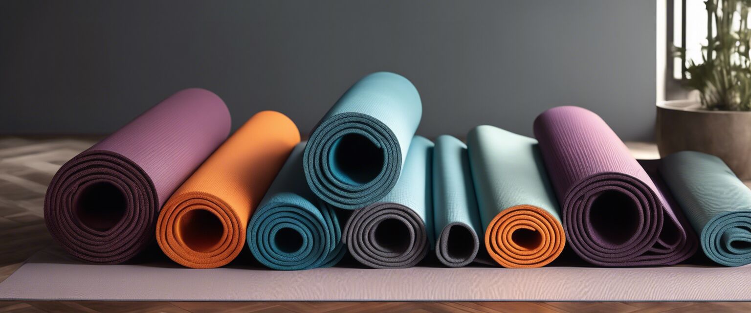 Variety of yoga mats