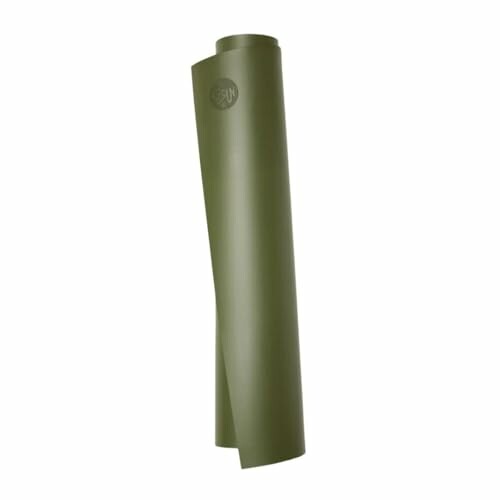 Rolled green yoga mat