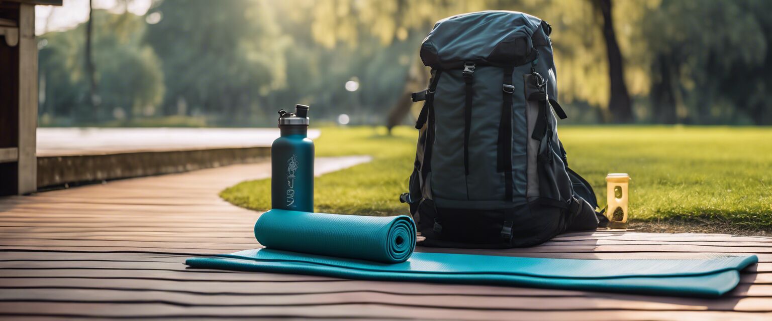 Travel yoga mat setup